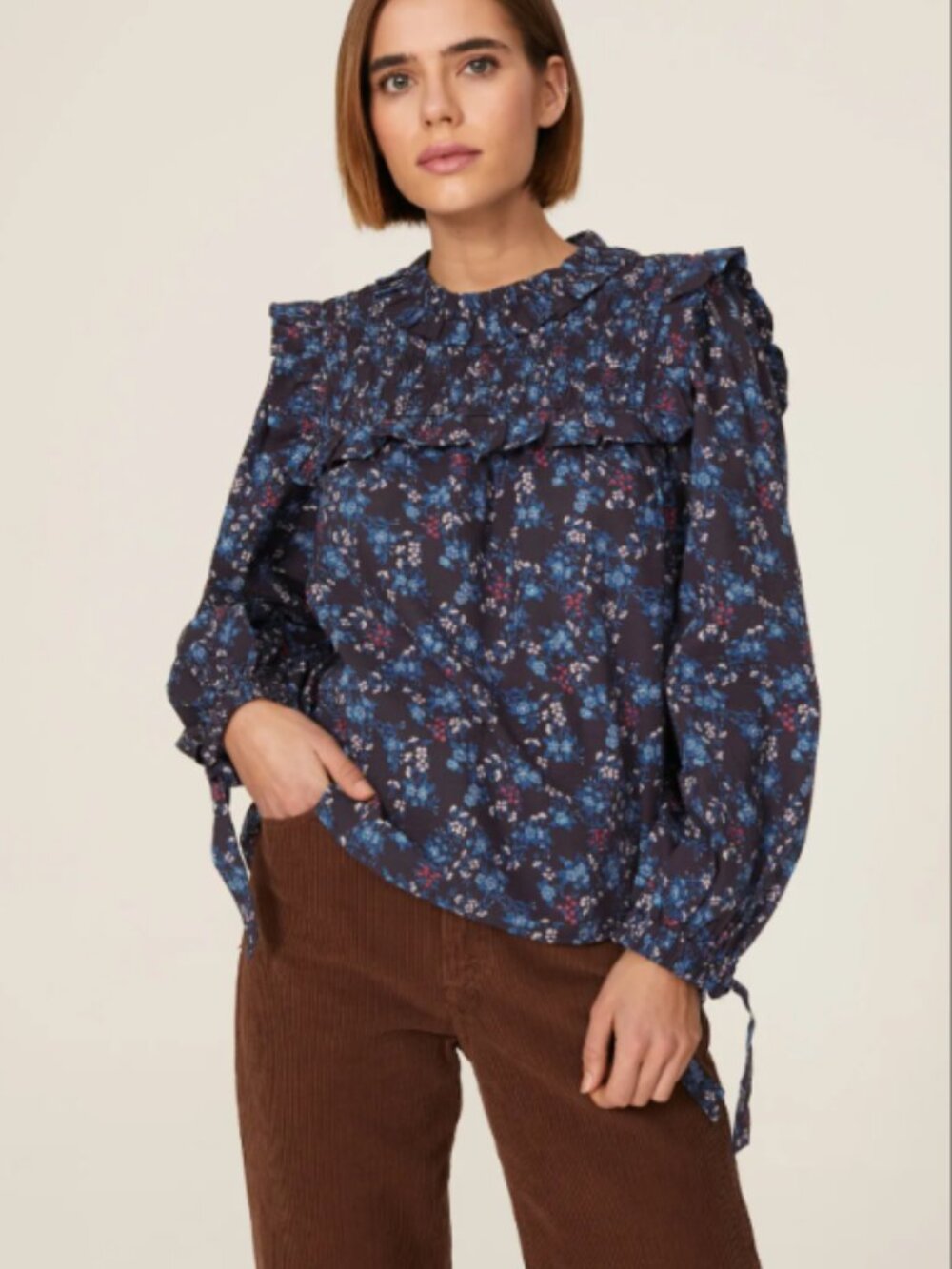 RTR-239 Sea New York Tilly Smocked Top